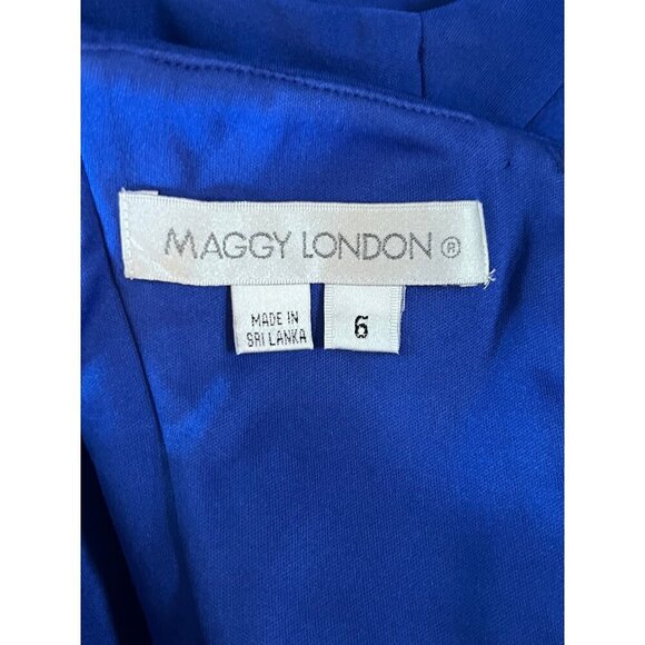 Maggy London Blue Cap Sleeve Shift Dress With Keyhole And Back Zipper Lined - Picture 7 of 10